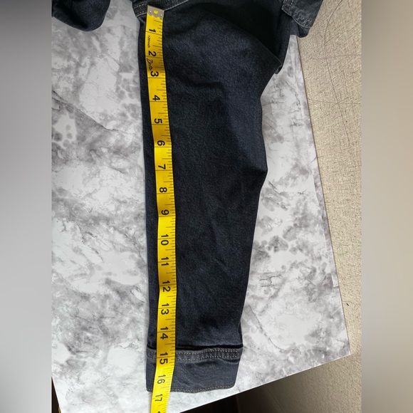 New Universal Thread Denim Jumpsuit Dress Skirt Romper Thick Dark Long Sleeve - Picture 9 of 15